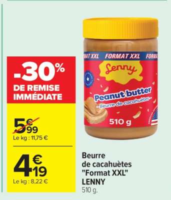Beurre de cacahuètes "Format XXL" LENNY