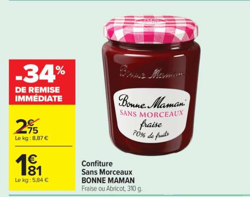 Confiture sans morceaux BONNE MAMAN