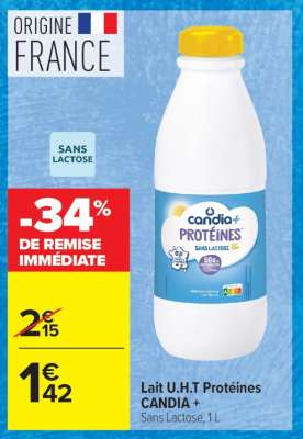 Lait U.H.T Protéines CANDIA