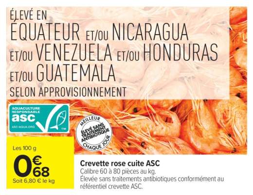 Crevette rose cuite ASC