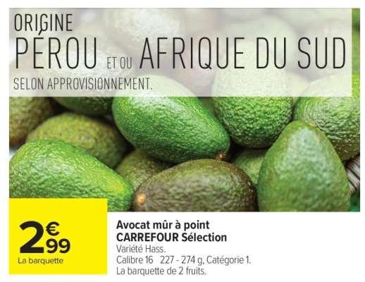Avocat mûr à point CARREFOUR Sélection