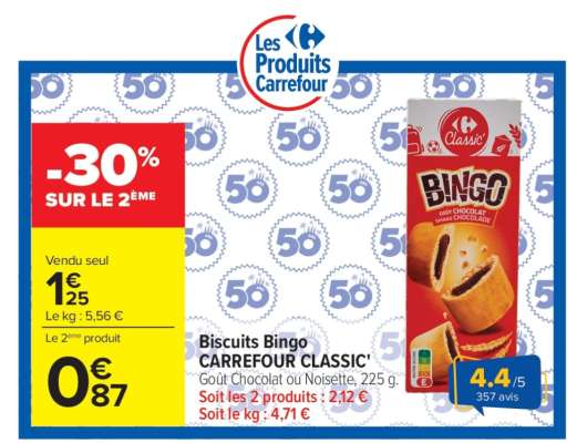 Biscuits Bingo CARREFOUR CLASSIC'
