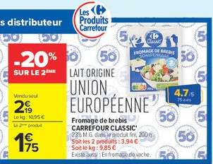 Fromage de brebis CARREFOUR CLASSIC'