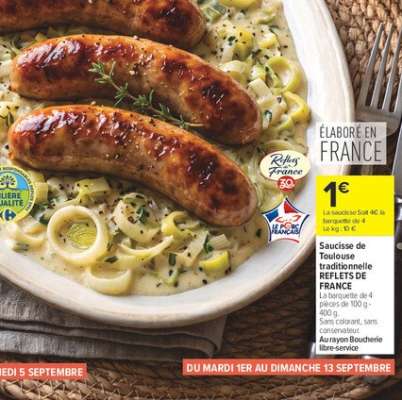 Saucisse de Toulouse Traditionnelle REFLETS DE FRANCE
