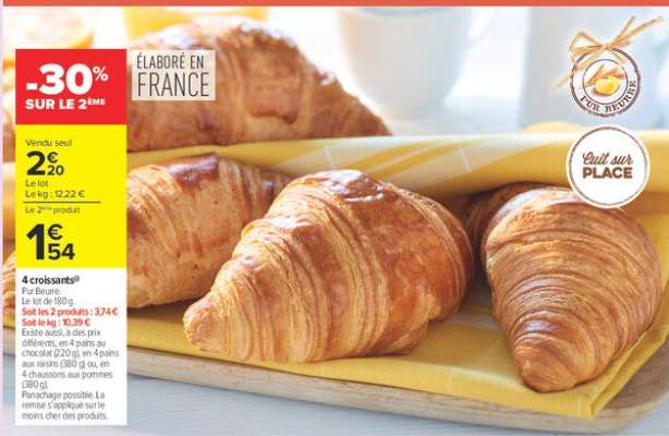 4 croissants pur beurre