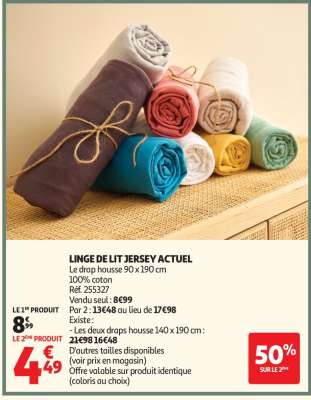 LINGE DE LIT JERSEY ACTUEL
