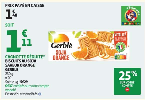 BISCUITS AU SOJA SAVEUR ORANGE GERBLE