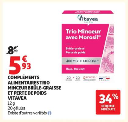 Compléments Alimentaires Trio Minceur Brûle-Graisse et Perte de Poids Vitavea