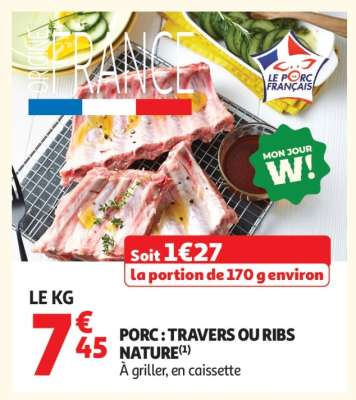 Porc : Travers Ou Ribs Nature