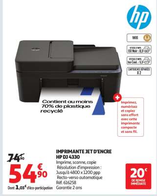 IMPRIMANTE JET D'ENCRE HP DJ 4330