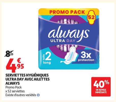 SERVIETTES HYGIÉNIQUES ULTRA DAY AVEC AILETTES ALWAYS
