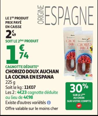 Chorizo Doux Auchan La Cocina En Espana
