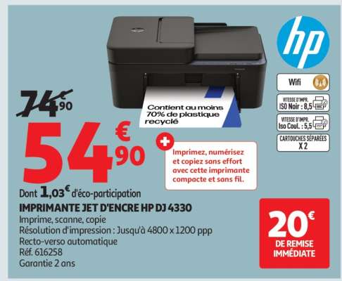 IMPRIMANTE JET D'ENCRE HP DJ 4330