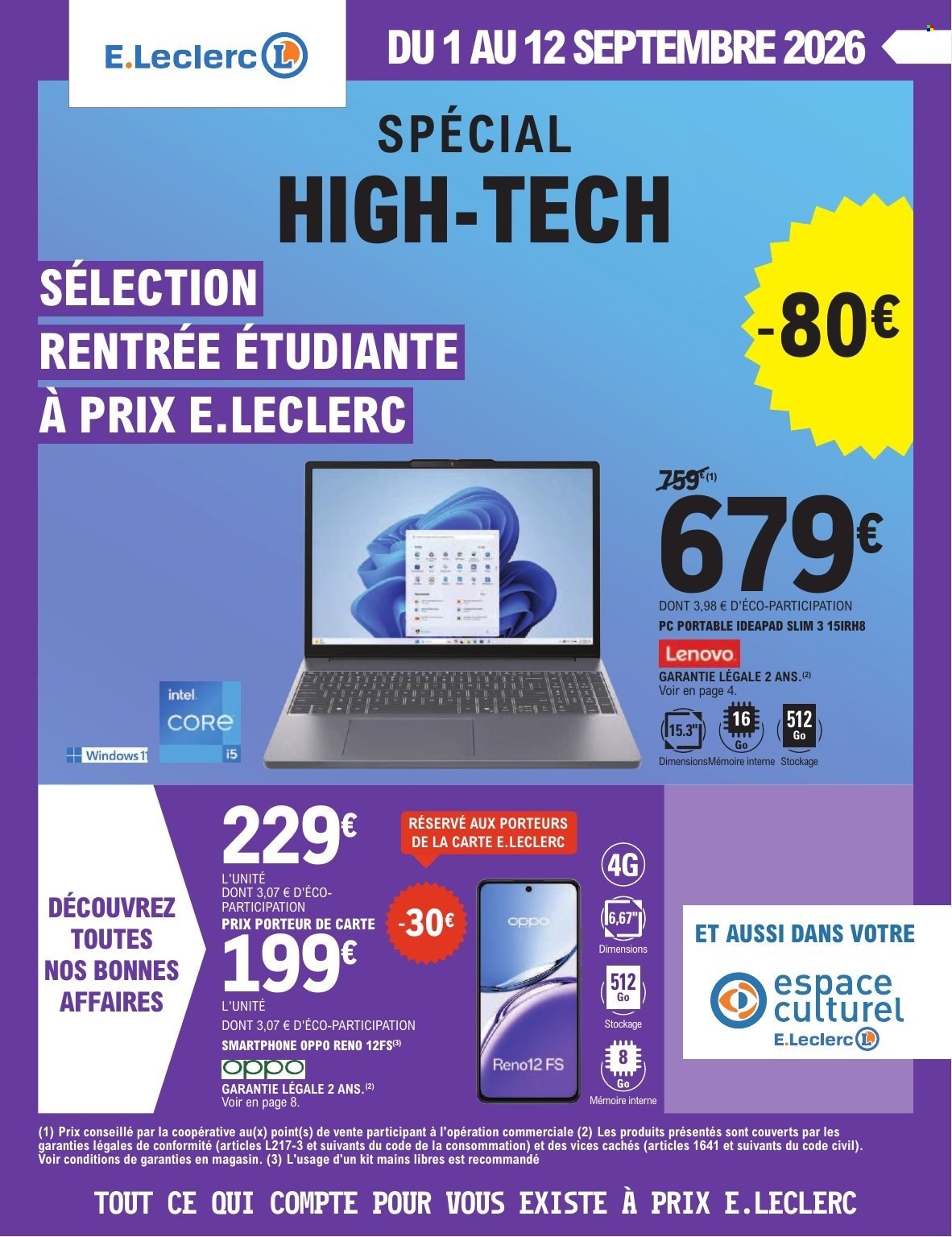 Catalogue E.Leclerc - 01.09.2026 - 12.09.2026. Page 1