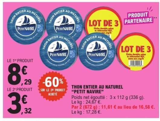 Thon entier au naturel 'Petit Navire'