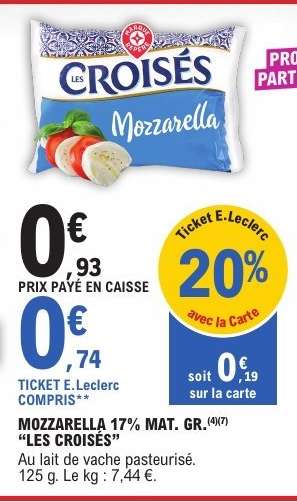 MOZZARELLA 17% MAT. GR. “LES CROISÉS”