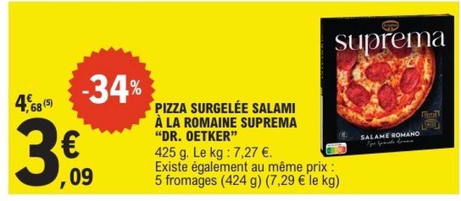 PIZZA SURGELÉE SALAMI À LA ROMAINE SUPREMA "DR. OETKER"