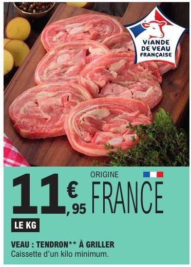 VEAU : TENDRON** À GRILLER