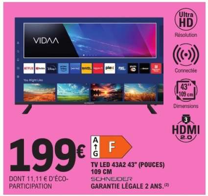 TV LED 43A2 43" (POUCES) 109 CM