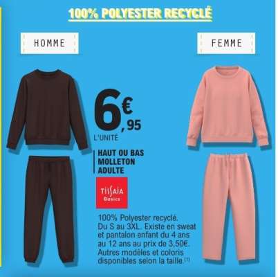 HAUT OU BAS MOLLETON ADULTE