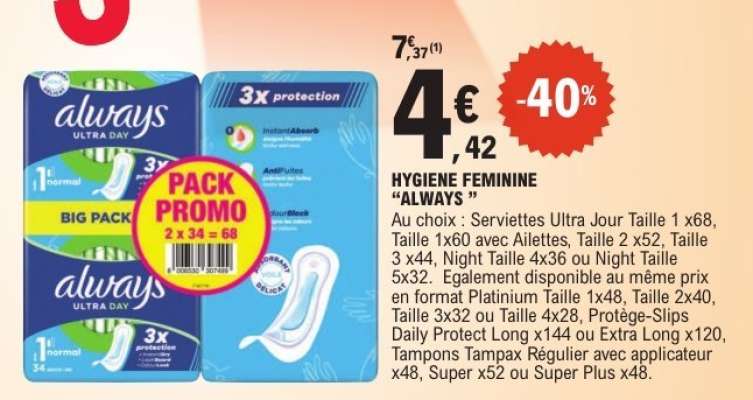 HYGIÈNE FÉMININE “ALWAYS”