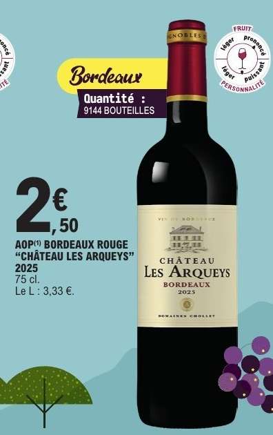 AOP Bordeaux Rouge "Château Les Arqueys" 2025