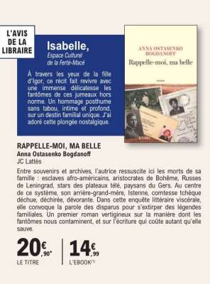 RAPPELLE-MOI, MA BELLE