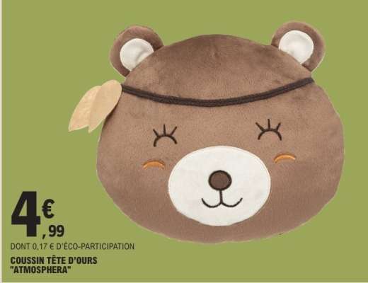 COUSSIN TÊTE D’OURS "ATMOSPHERA"