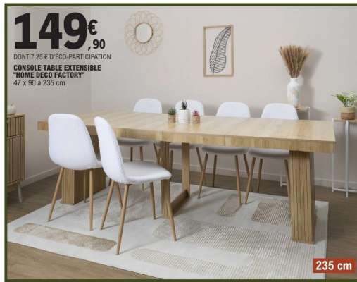 CONSOLE TABLE EXTENSIBLE "HOME DECO FACTORY"