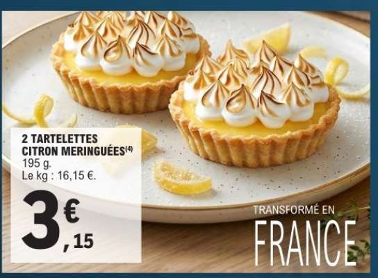 2 Tartelettes Citron Meringuées