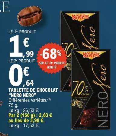 TABLETTE DE CHOCOLAT “NERO NERO”