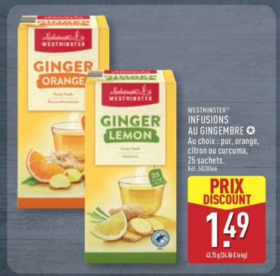 WESTMINSTER INFUSIONS AU GINGEMBRE