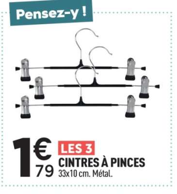 LES 3 CINTRES À PINCES
