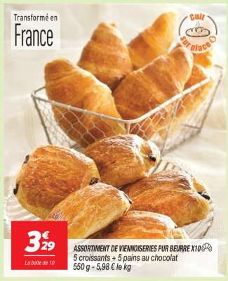 ASSORTIMENT DE VIENNOISERIES PUR BEURRE X10