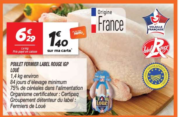 POULET FERMIER LABEL ROUGE IGP