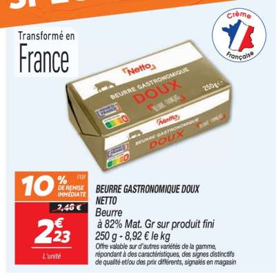 BEURRE GASTRONOMIQUE DOUX NETTO