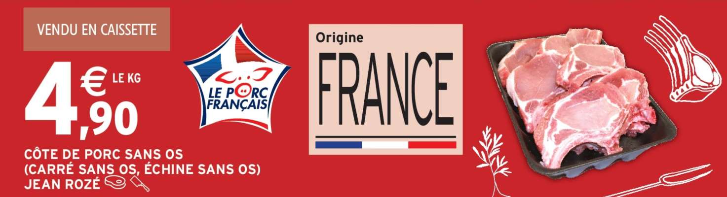 COTE DE PORC SANS OS (CARRÉ SANS OS, ÉCHINE SANS OS) JEAN ROZÉ