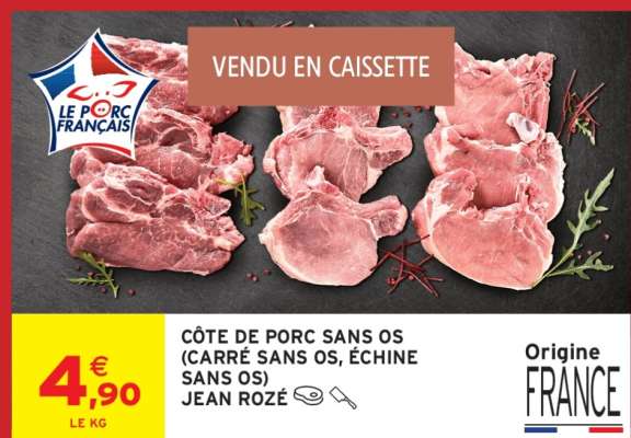 COTE DE PORC SANS OS