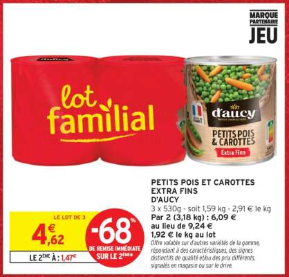 Petits Pois et Carottes Extra Fins d'Aucy