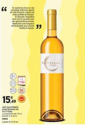 AOP SAUTERNES CONFIDENCES DE TUYTUTTES