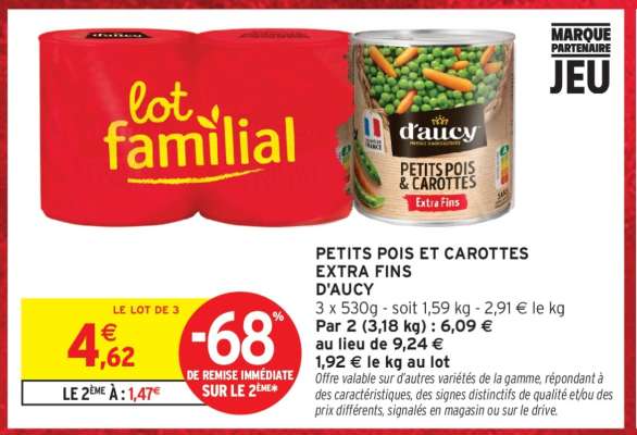 Petits Pois et Carottes Extra Fins d'Aucy
