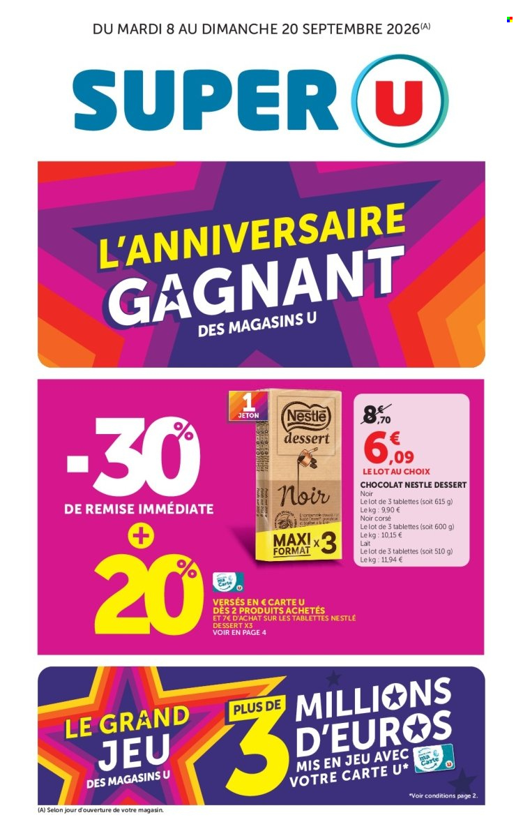 Catalogue SUPER U - 08.09.2026 - 20.09.2026. Page 1
