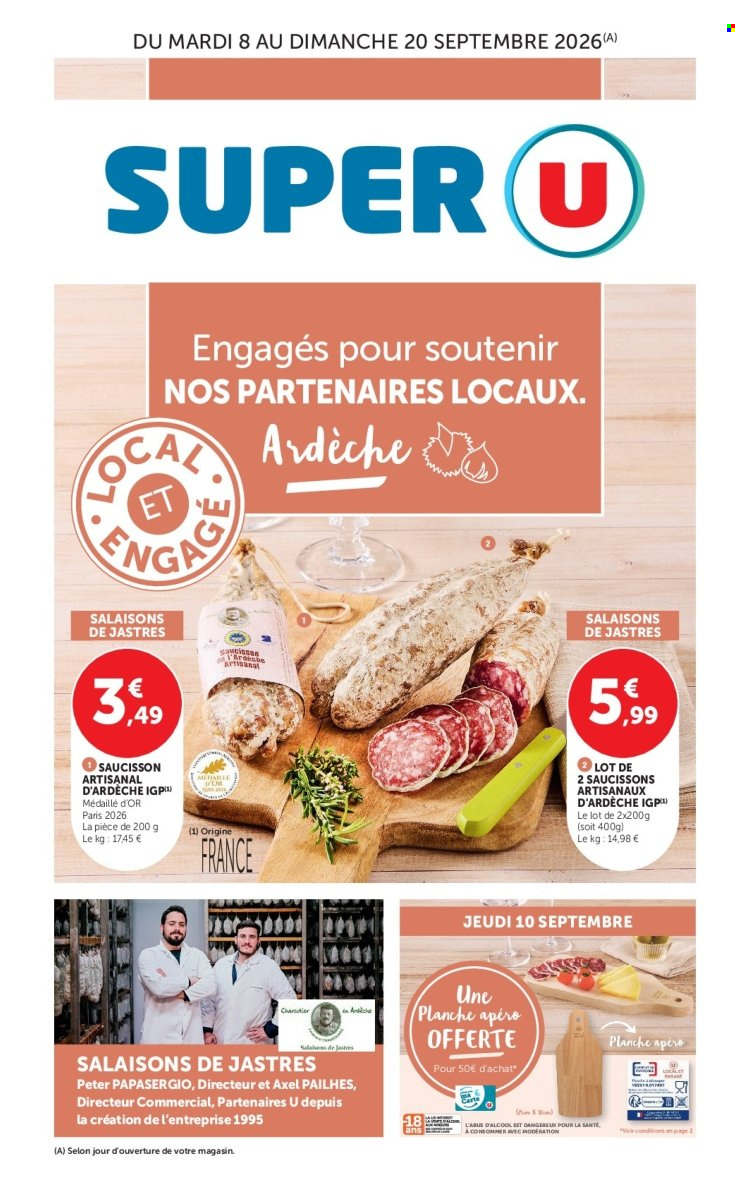 Catalogue SUPER U - 08.09.2026 - 20.09.2026. Page 1