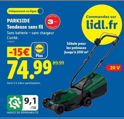 PARKSIDE Tondeuse sans fil