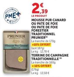 MOUSSE PUR CANARD OU PATE DE FOIE OU PATE DE FOIE FORESTIER TRADITIONNEL PRUNIER