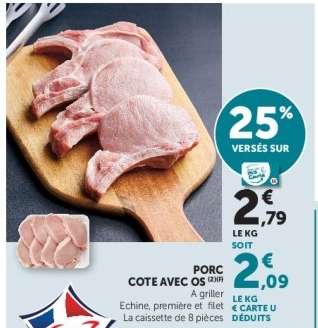 Porc : Cote avec os