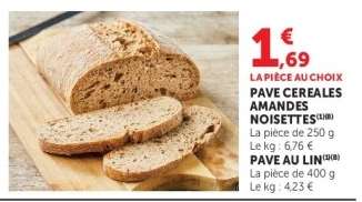 PAVE CEREALES AMANDES NOISETTES / PAVE AU LIN