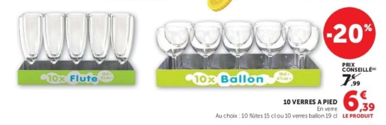 10 VERRES À PIED