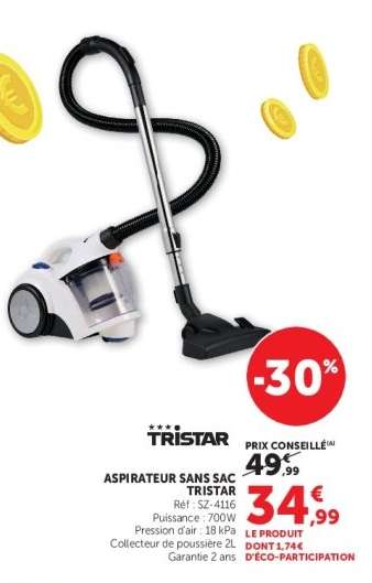 Aspirateur sans sac Tristar