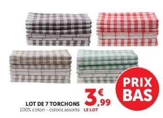 LOT DE 7 TORCHONS